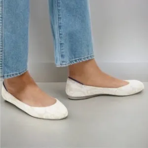 Rothy's Lily The Square Toe Retired Rare White Cream Ballet Flats US 9,5