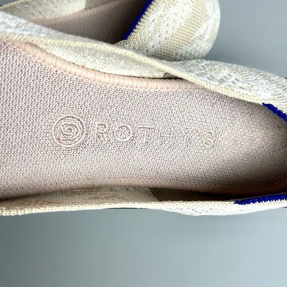 Rothy's Lily The Square Toe Retired Rare White Cream Ballet Flats US 9,5