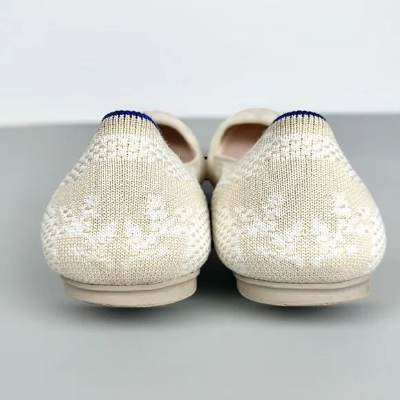 Rothy's Lily The Square Toe Retired Rare White Cream Ballet Flats US 9,5