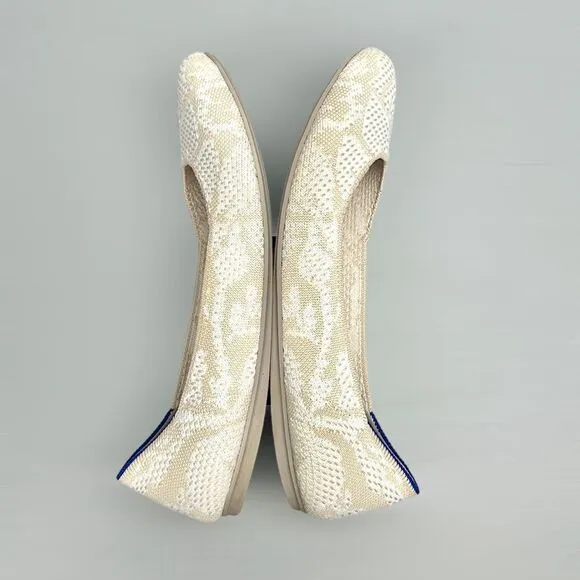 Rothy's Lily The Square Toe Retired Rare White Cream Ballet Flats US 9,5