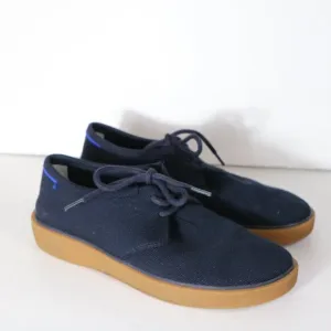 Rothy's Mens Monty Sneakers Size 10 Navy Blue Hemp Casual Oxford Lace Up
