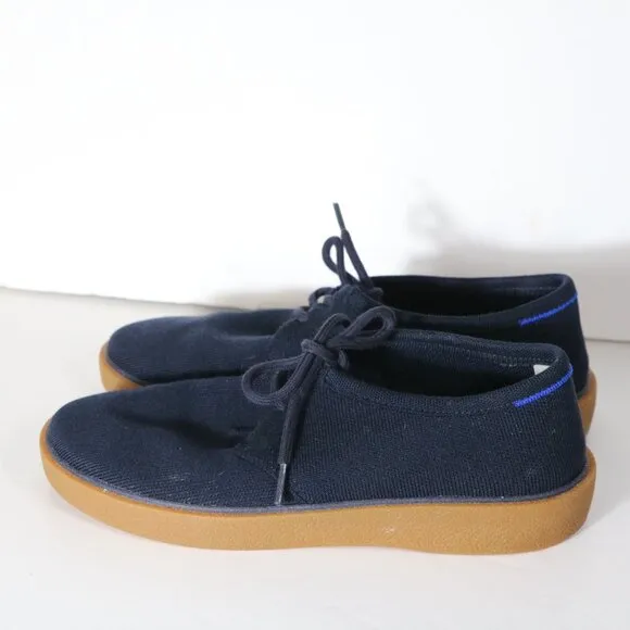 Rothy's Mens Monty Sneakers Size 10 Navy Blue Hemp Casual Oxford Lace Up