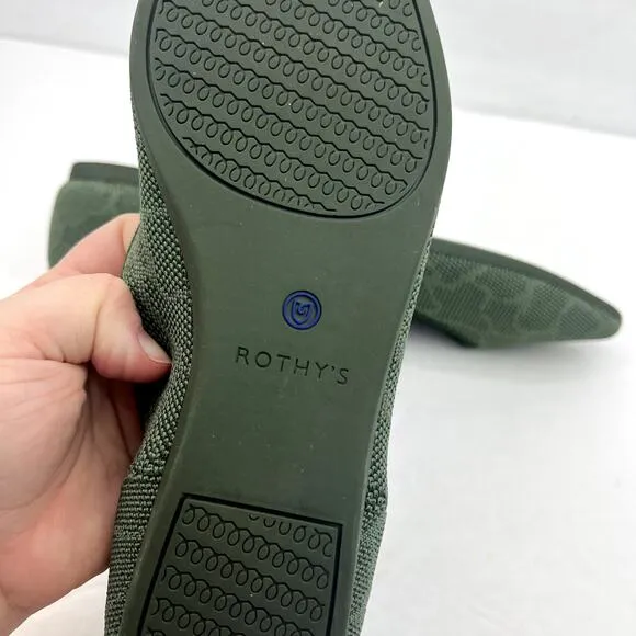 Rothy's NEW Pointed Toe Flats Safari Green