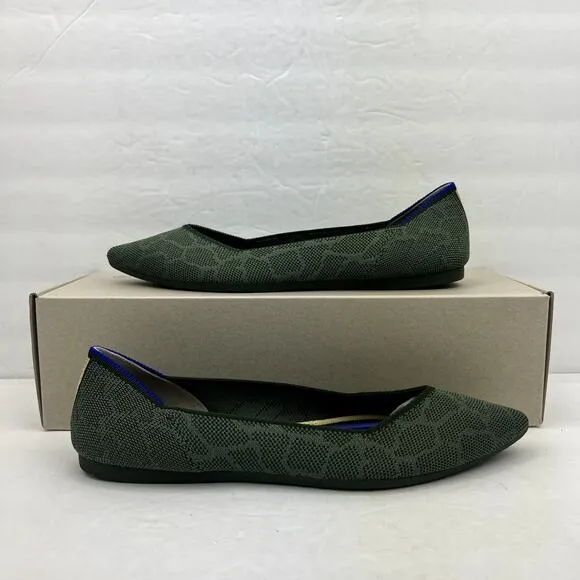 Rothy's NEW Pointed Toe Flats Safari Green