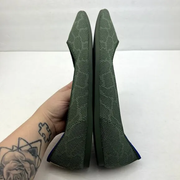 Rothy's NEW Pointed Toe Flats Safari Green
