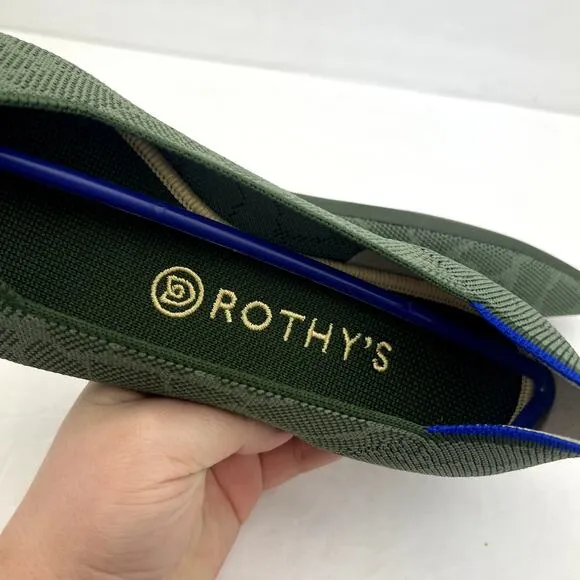 Rothy's NEW Pointed Toe Flats Safari Green