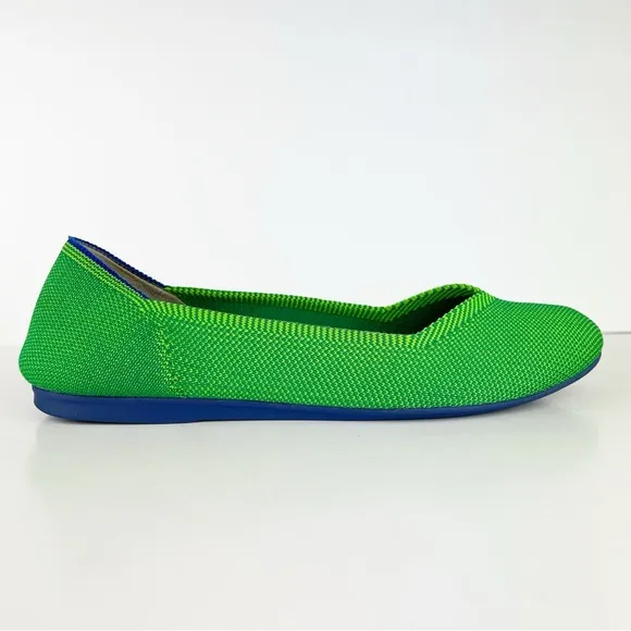 Rothy’s RARE RETIRED Kelly Green Jelly Bean Round Toe Loafers Flats