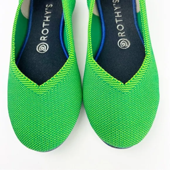 Rothy’s RARE RETIRED Kelly Green Jelly Bean Round Toe Loafers Flats