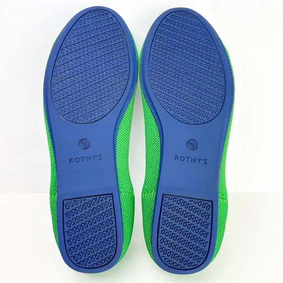 Rothy’s RARE RETIRED Kelly Green Jelly Bean Round Toe Loafers Flats