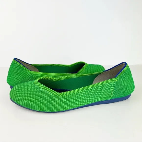 Rothy’s RARE RETIRED Kelly Green Jelly Bean Round Toe Loafers Flats