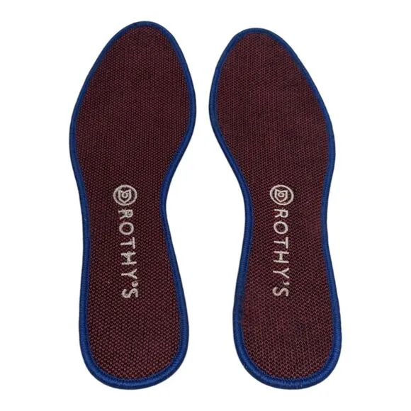 Rothy's Round Toe Flat Indigo Mini Stripe Retired Size 10.5 Comfort Shoes