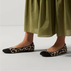 Rothy’s Square Desert Cat Leopard Print Ballet Flats