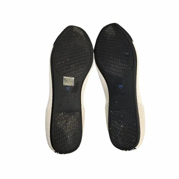 Rothy's Square Toe Tuxedo Knit Woven Ballet Flats $129 Size 8