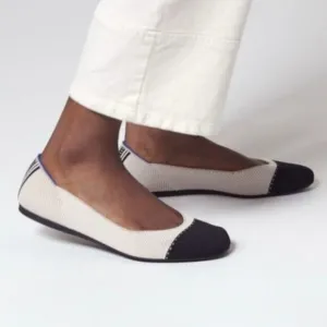 Rothy's Square Toe Tuxedo Knit Woven Ballet Flats $129 Size 8