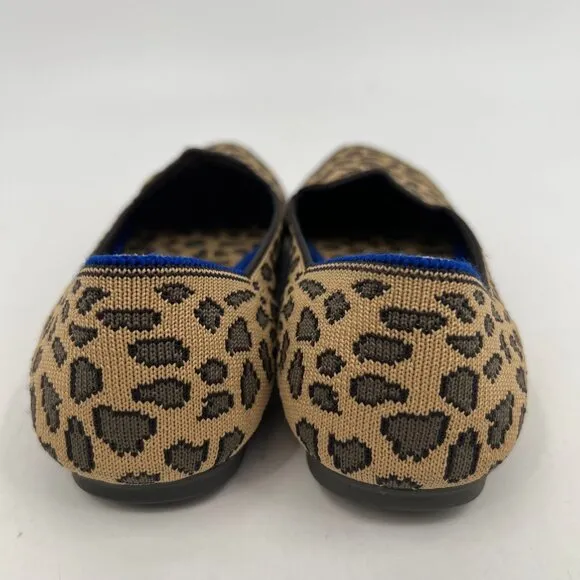 Rothy's Tan Black Cheetah Print Flats | Size 7.5