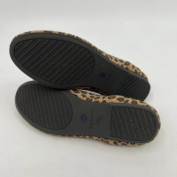 Rothy's Tan Black Cheetah Print Flats | Size 7.5