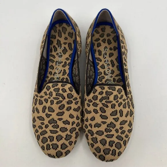 Rothy's Tan Black Cheetah Print Flats | Size 7.5