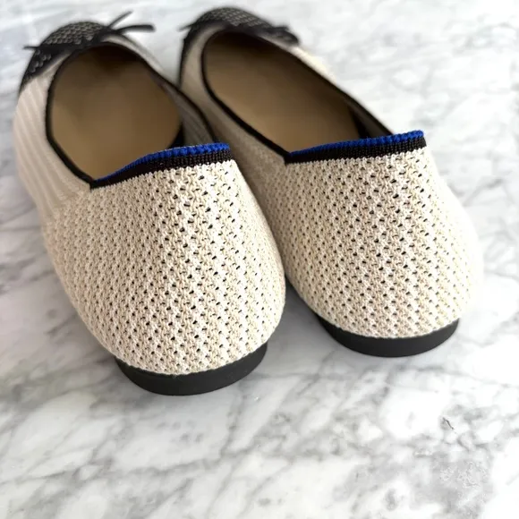 Rothy’s The Ballet Flat Bow In Coco With In Love Insole Comfort Classic Size 9.5