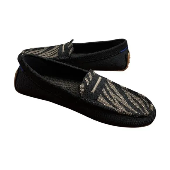 Rothy’s The Driver Loafers Dark Zebra Gym Outsoles Comfort Shoes Size 9.5