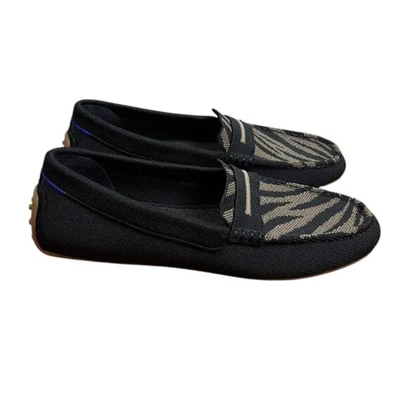 Rothy’s The Driver Loafers Dark Zebra Gym Outsoles Comfort Shoes Size 9.5