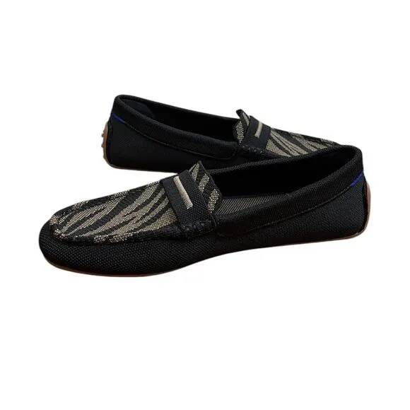Rothy’s The Driver Loafers Dark Zebra Gym Outsoles Comfort Shoes Size 9.5