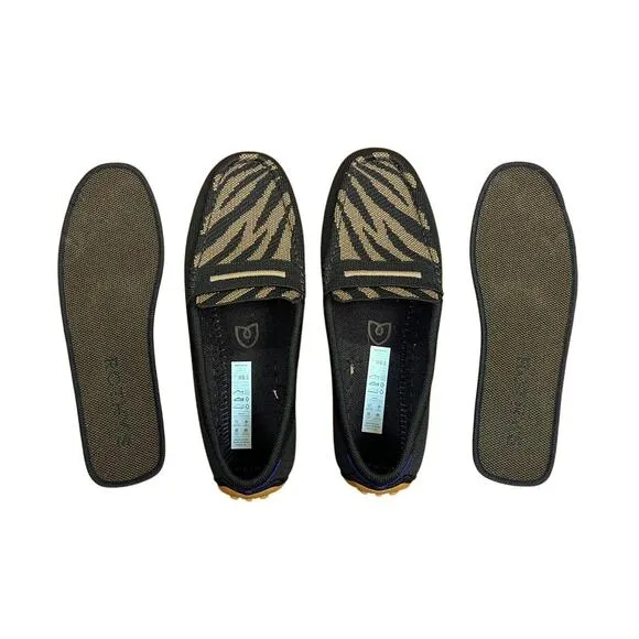 Rothy’s The Driver Loafers Dark Zebra Gym Outsoles Comfort Shoes Size 9.5
