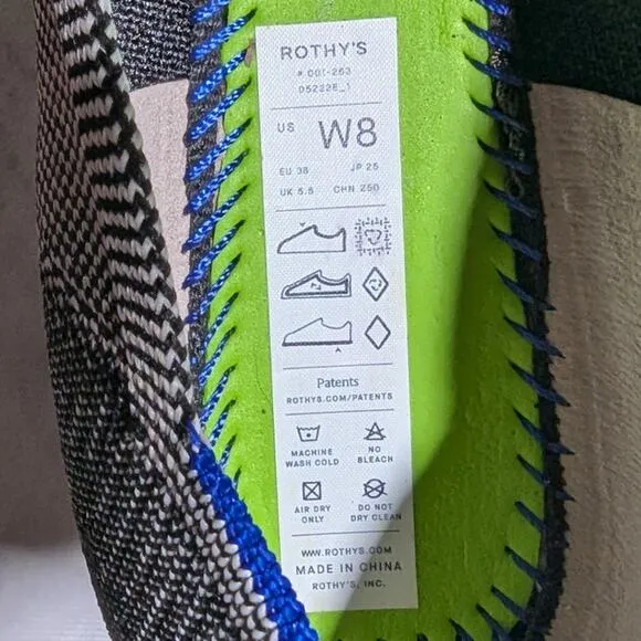 Rothy's The Flat Grey Mist Captoe Round Toe Washable Knit Ballet Flats Sz 8