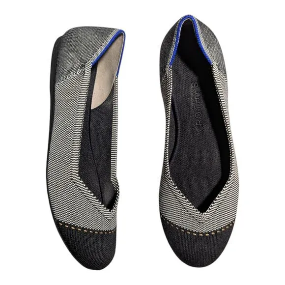 Rothy's The Flat Grey Mist Captoe Round Toe Washable Knit Ballet Flats Sz 8