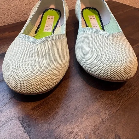 Rothy's The Flat in Mint Green Women's 10.5 MISSING INSOLES Excellent Condition
