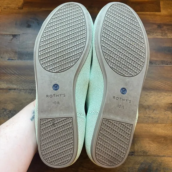 Rothy's The Flat in Mint Green Women's 10.5 MISSING INSOLES Excellent Condition