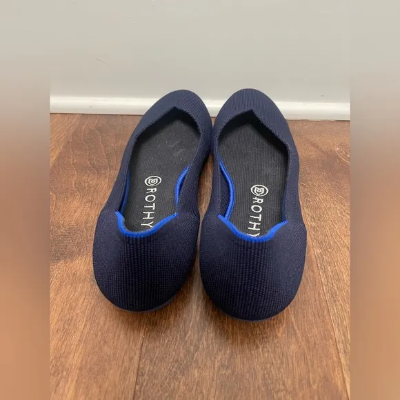 Rothy’s The Flat Navy Blue Round Toe Knit Flats Size 9.5