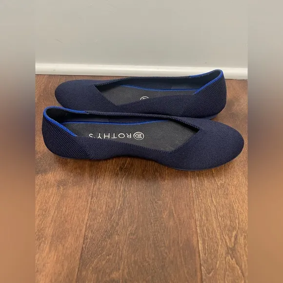 Rothy’s The Flat Navy Blue Round Toe Knit Flats Size 9.5