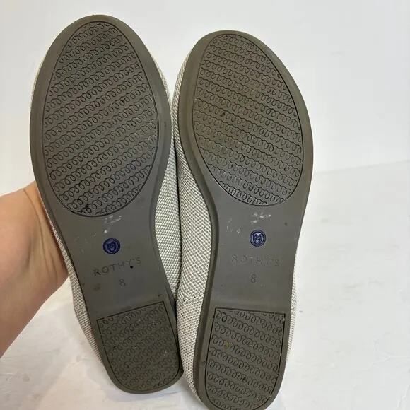 Rothy's The Flat Round Toe Ballet Flat Shoes -Retired Flax Birdseye-Women's Sz 8