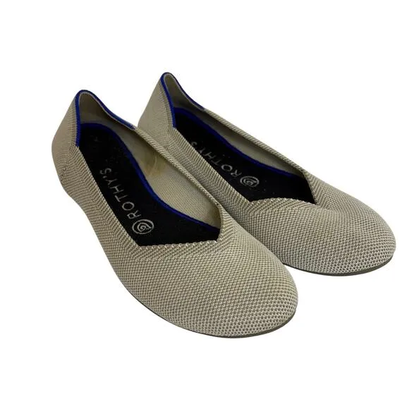 Rothy's The Flat Round Toe Ballet Flat Shoes -Retired Flax Birdseye-Women's Sz 8