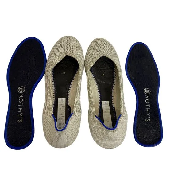 Rothy's The Flat Round Toe Ballet Flat Shoes -Retired Flax Birdseye-Women's Sz 8
