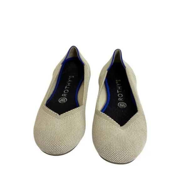 Rothy's The Flat Round Toe Ballet Flat Shoes -Retired Flax Birdseye-Women's Sz 8