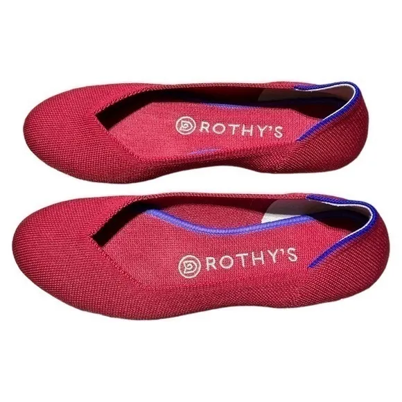 Rothy’s The Flat Round Toe Ballet Flats‎ Red Size 6.5
