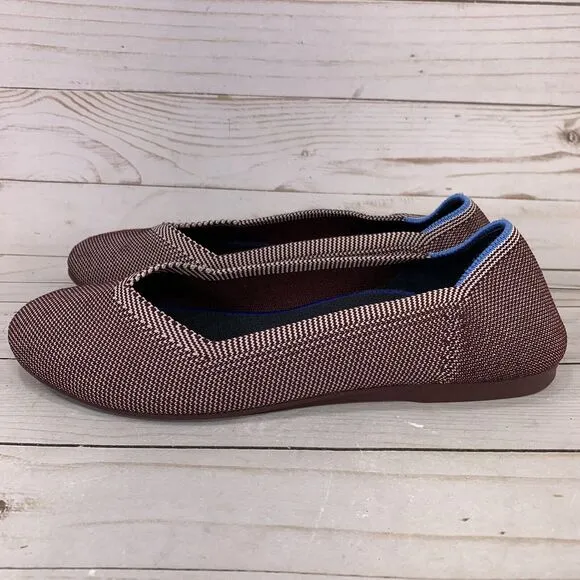 Rothy's The Flats Round Toe Plum Birdseye Women Size 8.5 Retired Slip On