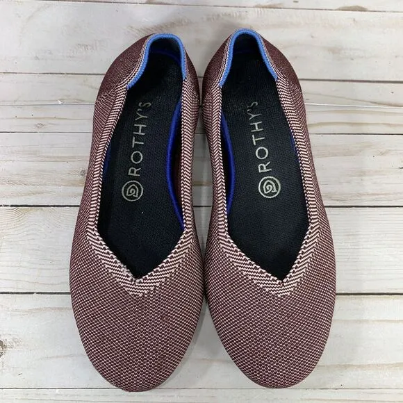 Rothy's The Flats Round Toe Plum Birdseye Women Size 8.5 Retired Slip On