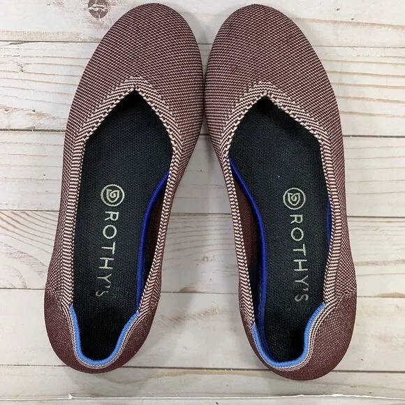Rothy's The Flats Round Toe Plum Birdseye Women Size 8.5 Retired Slip On