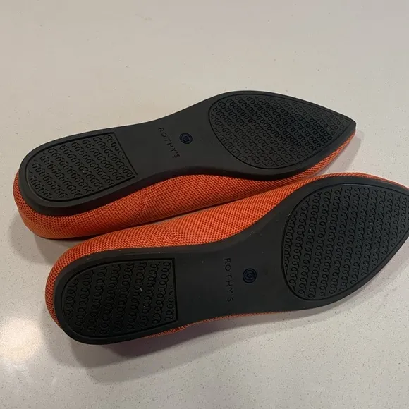 Rothy’s | The OG Point Flats In Persimmon Orange Size 9.5
