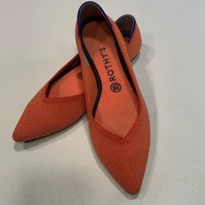 Rothy’s | The OG Point Flats In Persimmon Orange Size 9.5