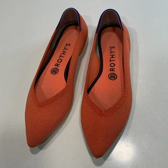 Rothy’s | The OG Point Flats In Persimmon Orange Size 9.5