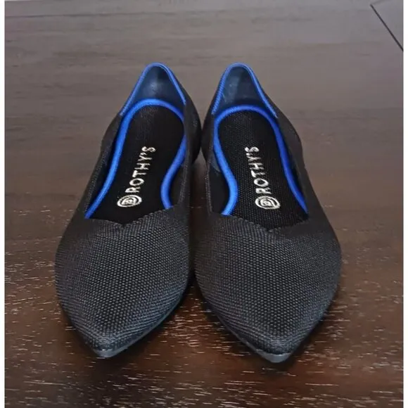 Rothy's The Point II Black Knit Women's Flats Size 9.5