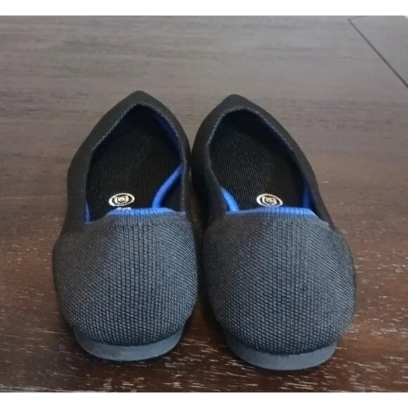 Rothy's The Point II Black Knit Women's Flats Size 9.5