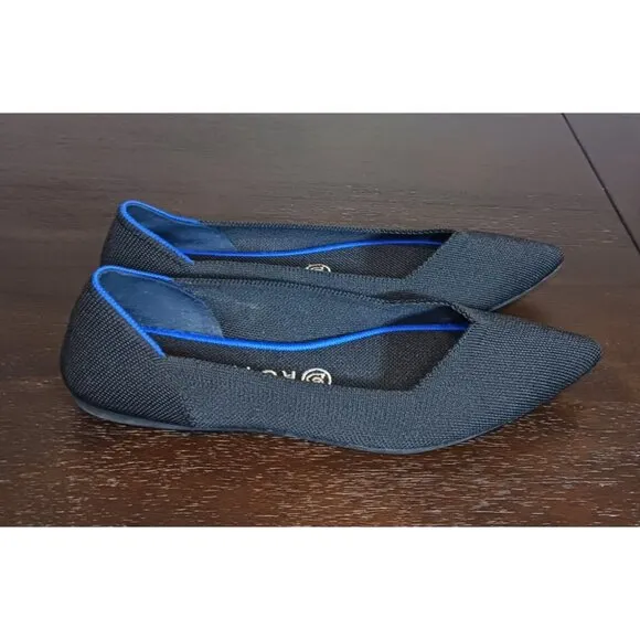 Rothy's The Point II Black Knit Women's Flats Size 9.5