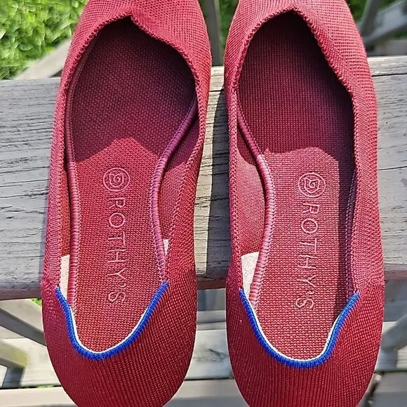 Rothy's The Point Maroon flats size 10.5