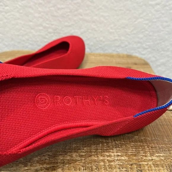 Rothy’s The Square Cardinal Red Flats Size 8.5