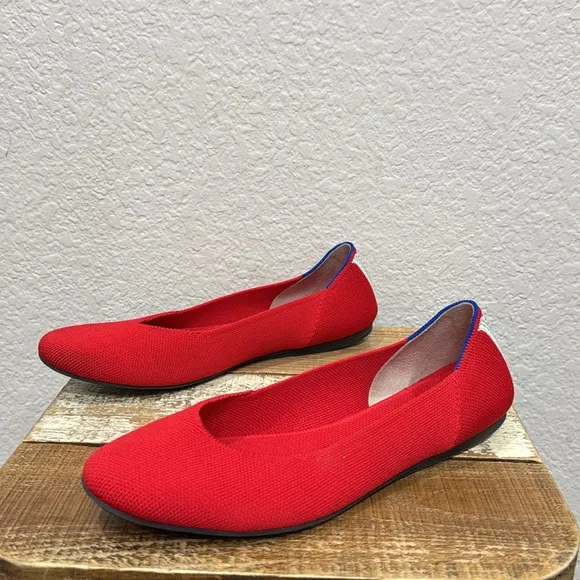 Rothy’s The Square Cardinal Red Flats Size 8.5