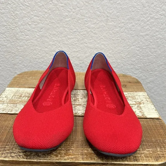 Rothy’s The Square Cardinal Red Flats Size 8.5